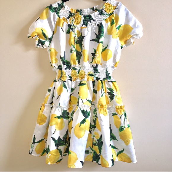 Dresses & Skirts - Off the Shoulder Lemon Print Dress
